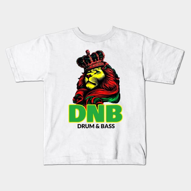 DNB - Lion King Crown (green) Kids T-Shirt by DISCOTHREADZ 